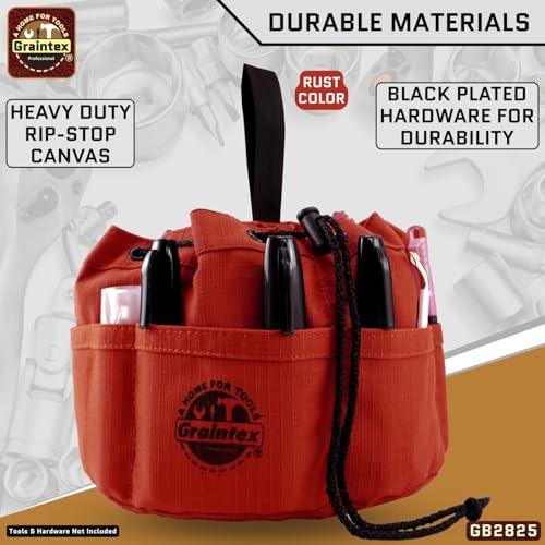 18 Pocket Grab Bags Set of 3 Pcs Rip-Stop Canvas, Drawstring Closure, Small Parts Organizer Bag, Small Tools, Screws, Parts, Parachute Tool Bag, Parachute Tool Organizer for Essential Items - view 4