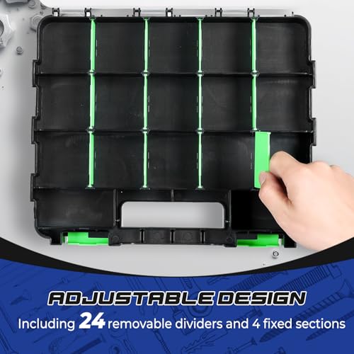 2 Pack Small Parts Organizers, 34-Compartments Double-Sided Tool Box - view 3