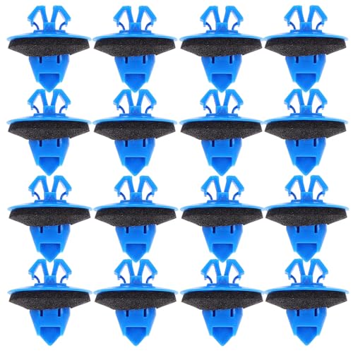 100pcs Fender Flare Clips with Washers Blue Plastic