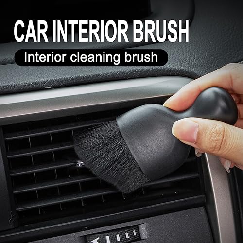 Car Detailing Brushes, Car Interior Dust Sweeping Soft Brush, Soft Bristles Brush Cleaning Tool for Automotive Dashboard, Air Conditioner Vents, Computer, Scratch Free(Black) - view 4