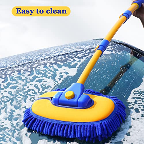 Car Wash Brush with Long Handle, Cleaning Mop Car Wash Kit,Blue - view 6