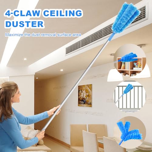 Ceiling Fan Cleaner Duster, Adjustable Microfiber Duster, Blue - view 5