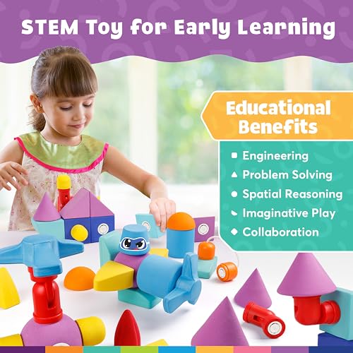 Magnetic Foam Building Blocks 50-Piece Trunk Set for Toddlers - view 2