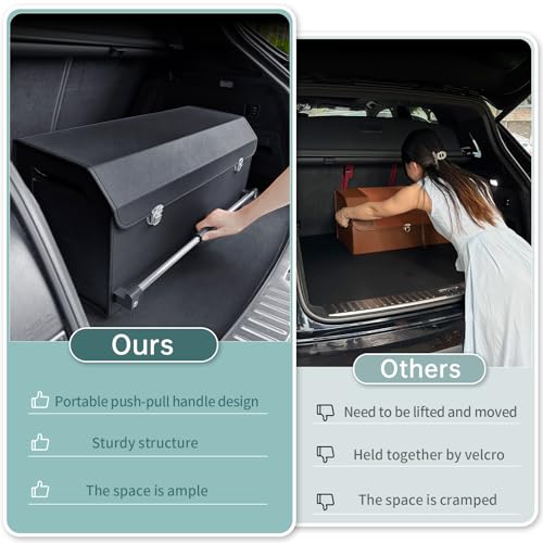 Car Trunk Organizer Leather Car Storage Organizer with Lid Car Organizer - view 2