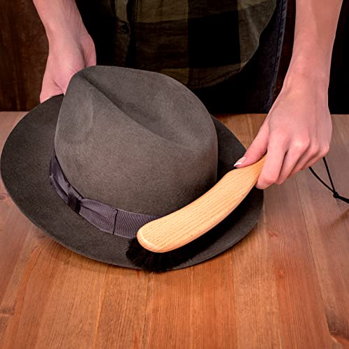 Clothes Brush, Horse Hair Bristle, Cowboy Hat Brush, Suit Lint Brush, Wool, Cashmere, Velvet, Suede, Fabric Brush, Furniture Pet Hair Brush, Long Beech Wood Handle - view 7