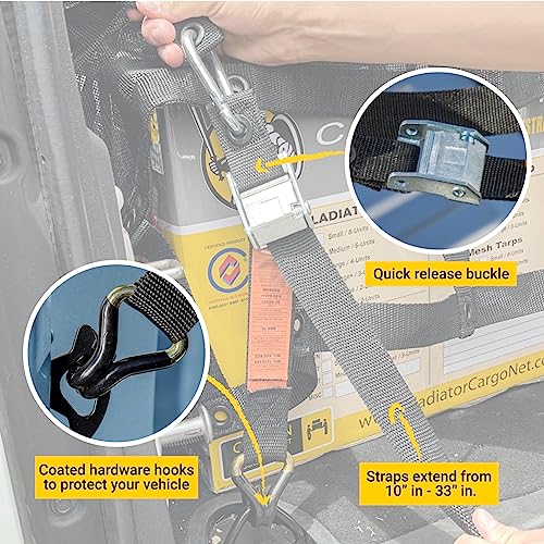 Heavy Duty Cargo Net-(WLL): 1,500 lbs - TruckAccessory - Cargo Carrier - Truck Organizer -Truck Bed Cover-Trailer-Pickup-Boat-Jeep-SUV-5ft Bed (SGN-100) 4.75' x 6' ft. - view 3
