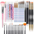 35pcs Nail Art Pens brushes,Nail Art Tool Set,Nail Dotting Tools,Nail Dust Brush,Striping Nail Art Brushes for Long Lines,Nail Drawing Pen For Nail Design