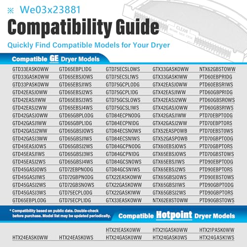 WE03X23881 Dryer Lint Trap Screen Filter Replacement for GE Dryers, Compatible with GTD65EBSJ3WS, GTD33EASK0WW, GTD42EASJ2WW, GTD42GASJ2WW, GTD45EASJ2WS Replaces PS11763056 with Cleaning Brush - view 3
