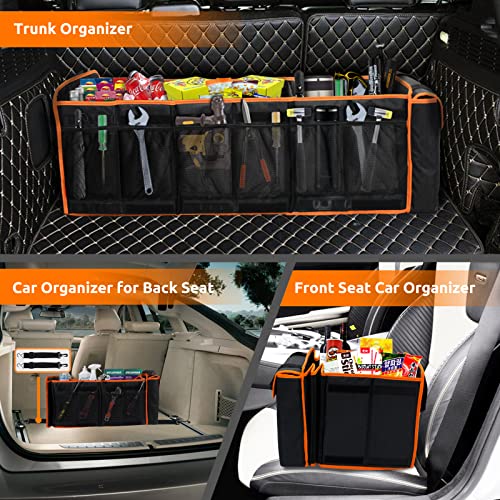 Large Trunk Organizer with Cooler, 3 Compartments SUV Cargo Organizer, Portable Trunk Organizer for suv,car,truck,rv,jeep(black) - view 3