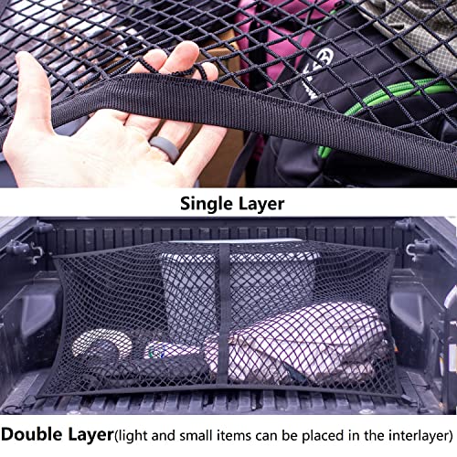 Highly Elastic Cargo Net, Simple Truck Bed Cargo Mesh Organizer, Suitable for 5ft - 6ft Standard Bed Trucks, 4'x4' Stretches to 7'x7' (Single Layer) - view 6