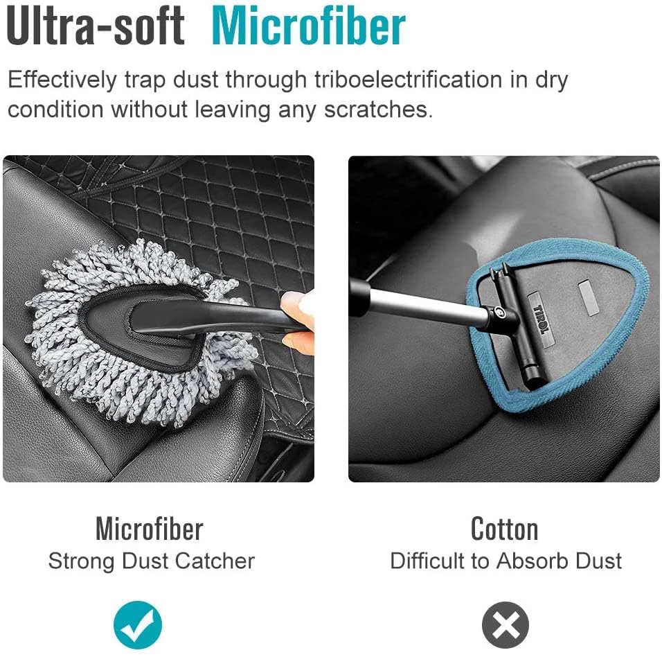 Multi-Functional Car Duster Cleaning Dirt Dust Clean Brush Dusting Tool Mop Gray Car Cleaning Products - view 3