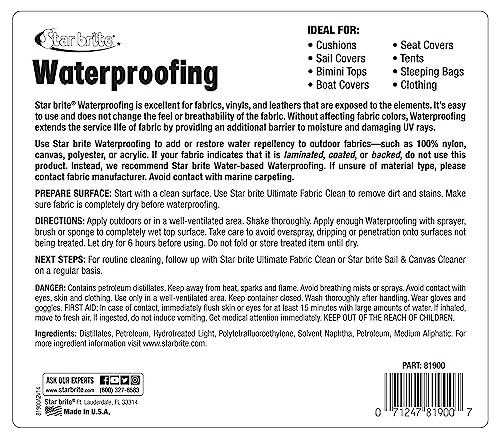 Waterproofing Spray, Waterproofer + Stain Repellent + UV Protection - 1 GAL (081900N) & Sail & Canvas Cleaner Concentrated Formula - 16 OZ (082016) - view 2
