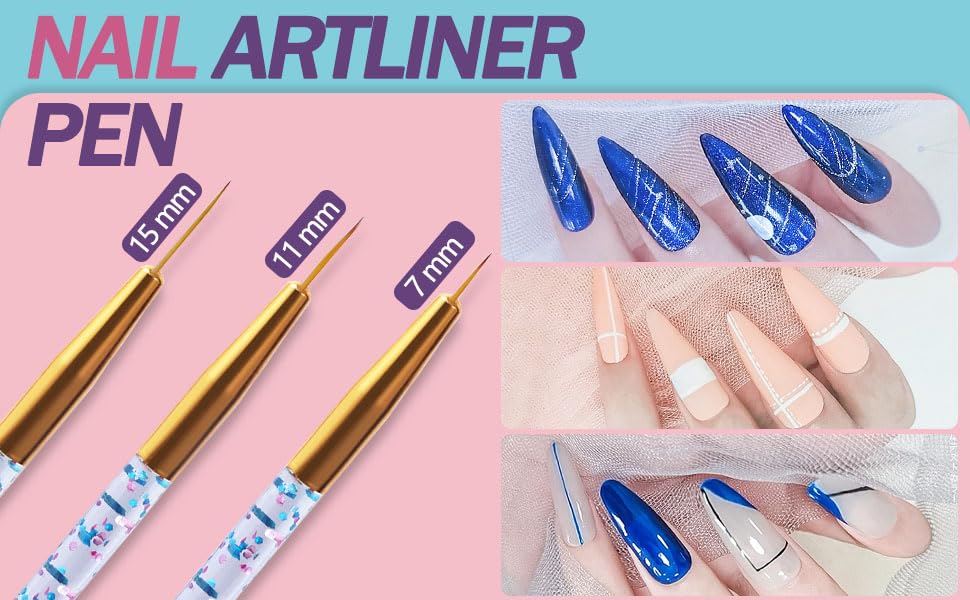 35pcs Nail Art Pens brushes,Nail Art Tool Set,Nail Dotting Tools,Nail Dust Brush,Striping Nail Art Brushes for Long Lines,Nail Drawing Pen For Nail Design - view 5
