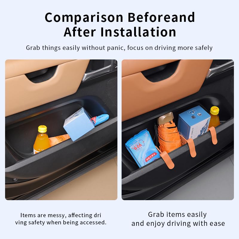 Car Door Side Storage Partition, Universal Divider Baffle Car Side Organizer Car Door Compartment Storage Partition, Universal for Car SUV (Black-2Pcs) - view 4