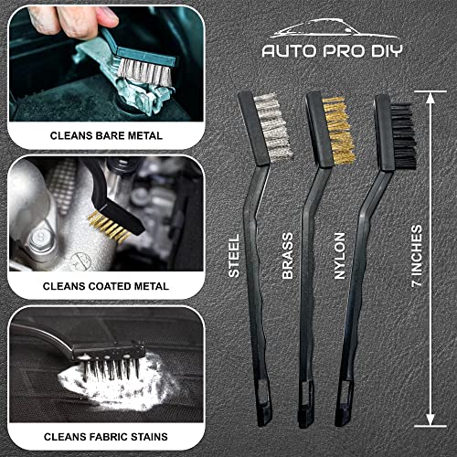 11 Piece Car Detailing Kit Set - Car Wheels, Exterior, Interior Cleaning Detail Supplies - Boars Hair, Stainless Steel Wire, Duster Brushes - view 5