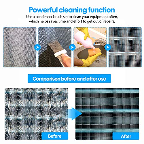 3 Pcs Air Conditioner Condenser Fin Comb/Cleaning Brush, Coil Cleaner Whisk Brush with Window Blinds Brush Dust Cleaner for Refrigerator Evaporator Radiator - view 5