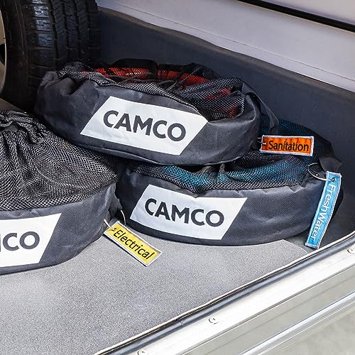 Camper & RV Equipment Storage Bag - Features Lined Interior w/Breathable Mesh Top & Barrel Lock Clasp - Includes 3 ID Tags for RV Storage and Organization - 16” in Diameter x 10” Deep (53097) - view 2