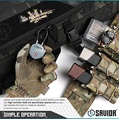 Quality TSA-Approved 3-Digit Combination Cable Travel Luggage Locks for Rifle Bag Firearm Gun Case Accessories Ammo Boxes Outdoor Storage, Obsidian Black, 4-Pack - view 3