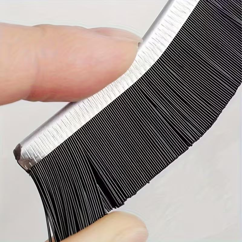 Groove Cleaning Brush with Long Handle Hard Bristle Crevice Brush for Window and Door Grooves Thin Detailing Tool, Black - view 3