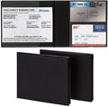 2 Pack Car Registration and Insurance Holder, 5.25" x 4.75" Black Glove Box Organizer, Perfect for Multiple Vehicles