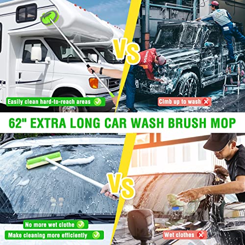 17Pcs Car Wash Kit,62" Car Wash Brush Mop with Long Handle,Car Cleaning Kit,Car Detailing Brush Set,Car Wash Bucket,Car Wheel Brush,Complete Interior Car Cleaning Supplies - view 5
