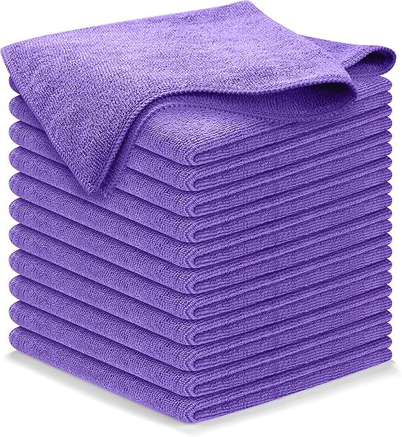 Premium 300GSM Microfiber Cleaning Cloth - 12.5"x12.5" High Performance - 1200 Washes, Ultra Absorbent Microfiber Towels for Cars Undercarriage, Rims & Engine Bay Cleaning - Microfiber Cloth