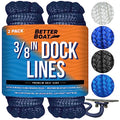 Dock Lines for Boats 3/8" x 15ft, 2 Pack Double Braided Nylon Boat Rope