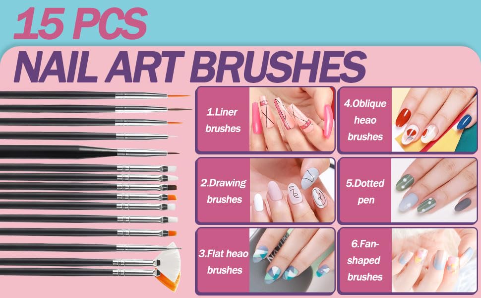 35pcs Nail Art Pens brushes,Nail Art Tool Set,Nail Dotting Tools,Nail Dust Brush,Striping Nail Art Brushes for Long Lines,Nail Drawing Pen For Nail Design - view 3