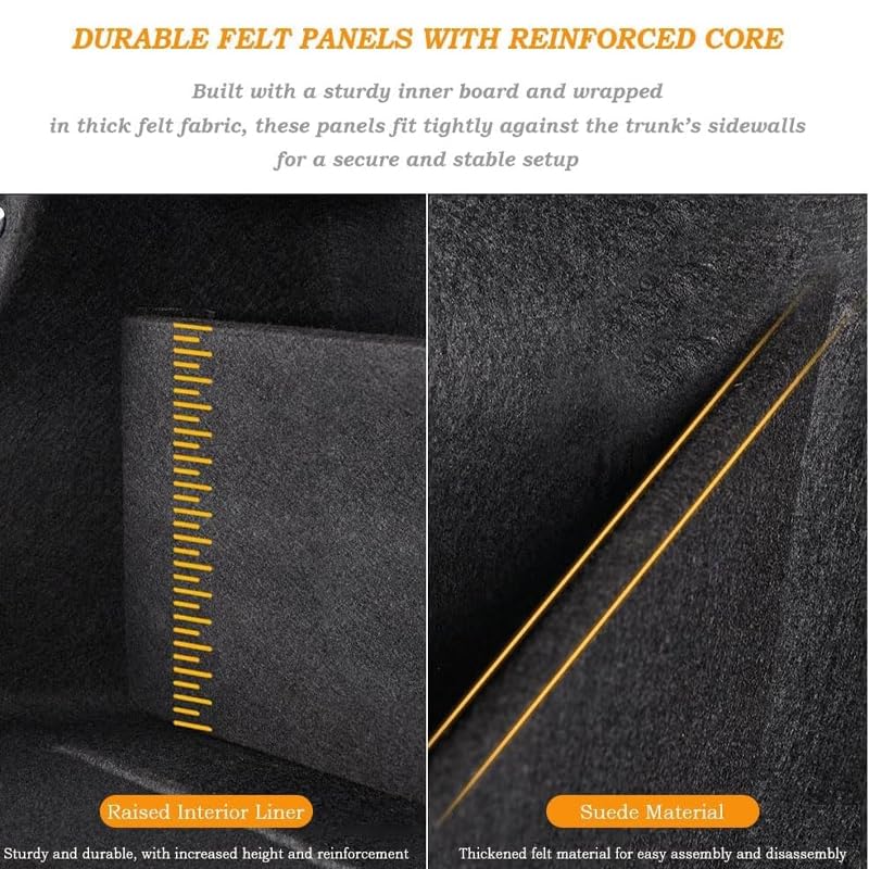 2 Pcs Trunk Side Organizer for Toyota Crown XVI Signia 2025 2024, Cargo Storage Divider Rear Boot Partition Board Felt Pocket Space Saver Interior Accessories - view 2