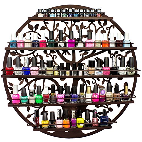 Nail Polish Wall Rack, 5-Tier Metal Display, Wall Mounted (Bronze) - view 5
