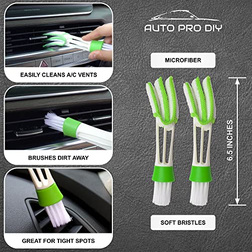 11 Piece Car Detailing Kit Set - Car Wheels, Exterior, Interior Cleaning Detail Supplies - Boars Hair, Stainless Steel Wire, Duster Brushes - view 4