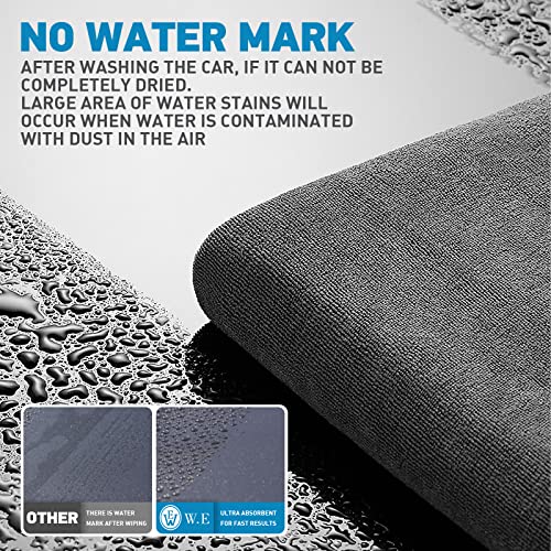 Microfiber Towels Gray for Cars - 6 Pack, High & Short Pile Micro Fiber Cleaning Cloth for Car Washing Drying & Auto Detailing, Water Absorption Lint Free & Non-Streak - view 3