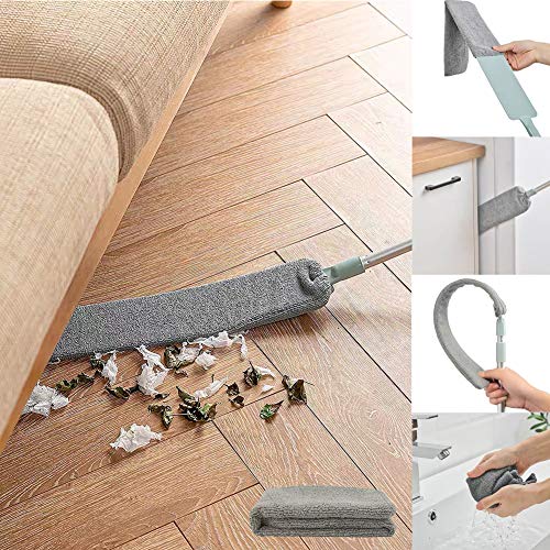 Dust Brush Under Appliance Microfiber Duster 40 - 55 in with 2 Cloth