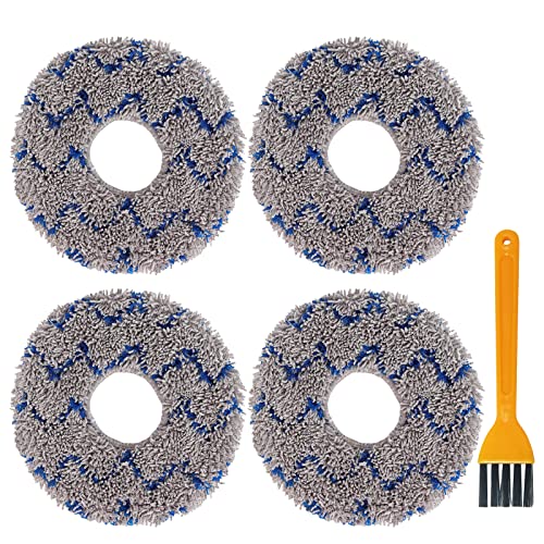 Mop Pads Compatible with Ecovacs Deebot X1/X2/T10/T20/T30 Omni, T30S/N30 Series Robot Vacuum and Mop Cleaner - Reusable and Washable Replacement Mop Head Cloth（4 Pack）
