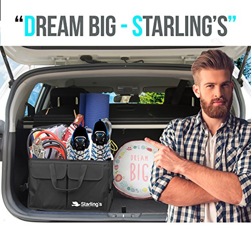 Car Trunk Organizer – Large Collapsible Storage Box with Adjustable Compartments – Heavy-Duty Cargo Organizer for SUV, Truck & Car – Non-Slip Waterproof Trunk Storage Bin for Groceries & Tools - view 5