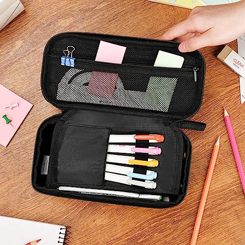 Foldable Pencil Case Pouch Bag for Boys Teens Big Capacity Box,Black - view 2