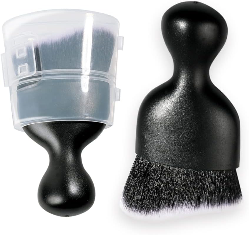 Car Interior Detailing Brush,Soft Bristle Cleaning Brush Car Detailing Brush Dusting Brush,Car Interior Cleaning Tool,Auto Detail Brush Car Dash Duster Brush (Black with Cap) - view 6