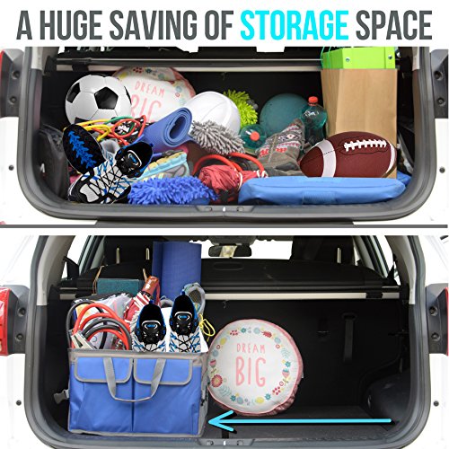 Car Trunk Organizer – Large Collapsible Storage Box with Adjustable Compartments – Heavy-Duty Cargo Organizer for SUV, Truck & Car – Non-Slip Waterproof Trunk Storage Bin for Groceries & Tools - view 4