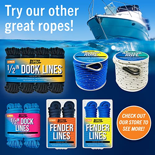 Dock Lines for Boats 3/8" x 15ft, 2 Pack Double Braided Nylon Boat Rope - view 6