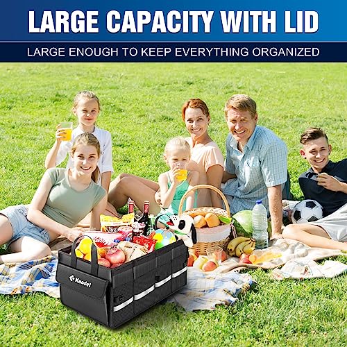 Trunk Organizer with Lid for Car, SUV, and Truck (Medium, Black) - view 5