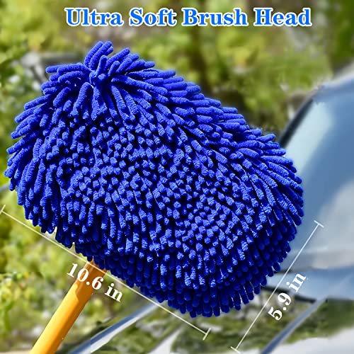 Scratch-Free Car Wash Brush, Extendable Long Handle Mop (Blue) - view 5