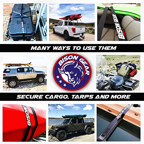 Premium Tie Down Straps - (Car Roof Rack Straps for Surfboard Kayak or Cargo Lashing) 16ft Heavy Duty Cam Straps with Buckles - 4 Pack - view 6