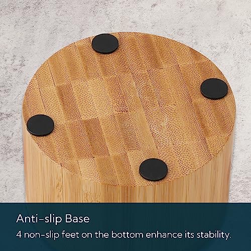 Bamboo Salt Cellar Bowl Box Container with Built-in Spoon, Elegant Kitchen Salt Dish Holder Saver Jar with Swivel Magnetic Lid to Storage Pepper Spice, 6OZ - view 5