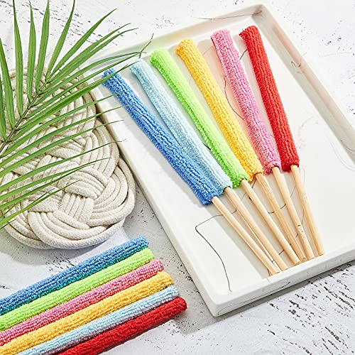 6 Pcs Microfiber Detail Duster Sticks Mini Fan Cleaning Brush - view 5