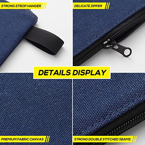 8 Pack Canvas Tool Pouch with Zipper,Upgrade 16 oz Heavy Duty Small Tool Bag,Multipurpose Organizer Utility Tool Bag,for Tools,Office Supplies,Cosmetics,Stationary - view 5