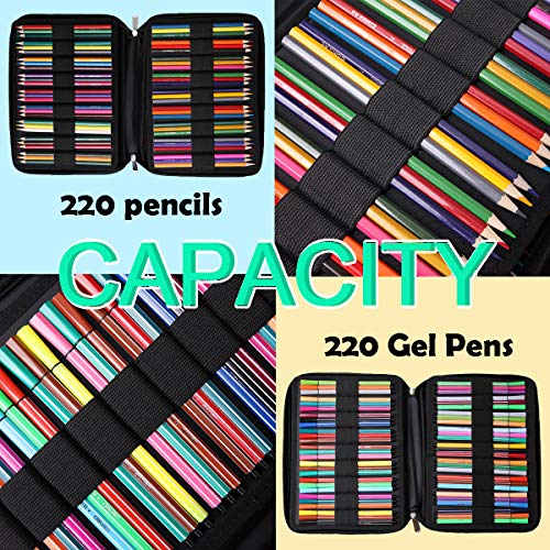 220 Slots Colored Pencil Case Large Capacity Pen Holder - view 6