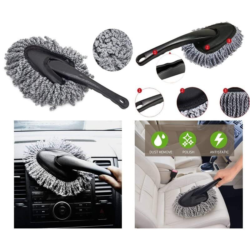 Multi-Functional Car Duster Cleaning Dirt Dust Clean Brush Dusting Tool Mop Gray Car Cleaning Products - view 6