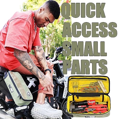 Rough Enough Small Tool Bag, 12 Inch, Heavy Duty Waxed Canvas Pouch, Green - view 6