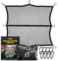 Cargo Net for Pickup Truck Bed with 8 Metal Carabiners & Storage Bag