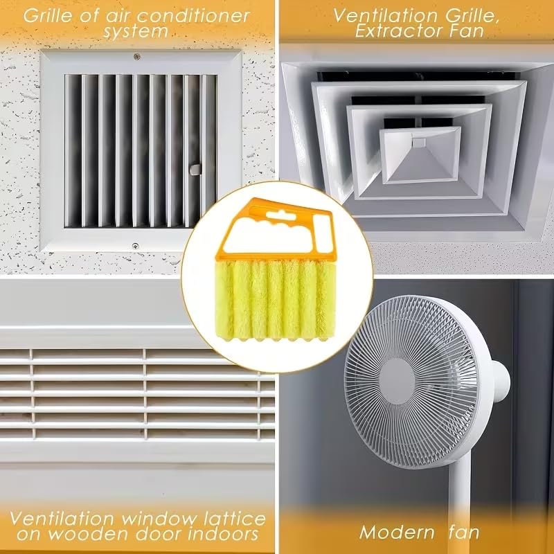 2pcs Microfibers Washable Window Cleaning Brushes for Effortless Dust Collection and Blinds Cleaning, Yellow - view 4